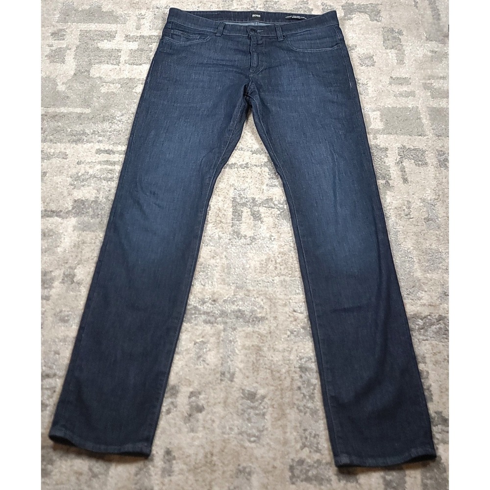 Hugo Boss Women's Slim Fit Dark Blue Lightweight Denim Jeans 34x30 MADE MILAN IT
